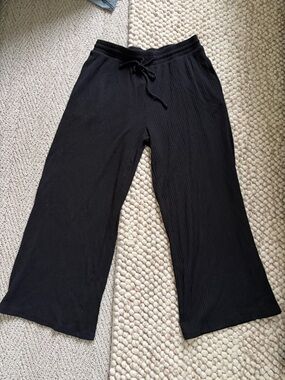 Vanilla Bay Black Ribbed Lounge Pants